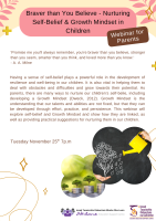 Braver than you believe - nurturing self-belief and growth mindset in children. A Talk for Parents.
