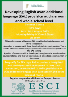 Summer Courses 2023_ESCI & DE: English as an Additional Language