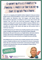Exploring Paula Meehan's Poetry: A Webinar for Leaving Cert English Teachers
