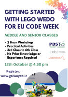 FACE-to-FACE: Getting Started with Lego WeDo for EU Code Week - Middle and Senior Classes
